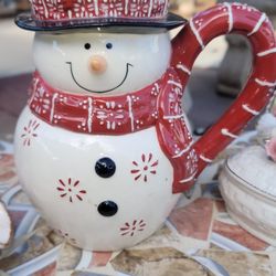 Christmas Snowman Pitcher