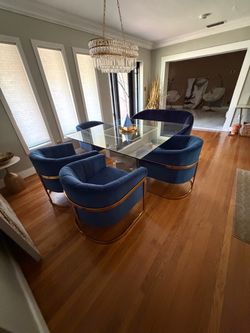 Beautiful Suede and Gold Dining Set