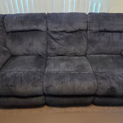 Draycoll Manual Reclining Zero Wall Sofa with USB charging port, charcoal (Sofa #2)
