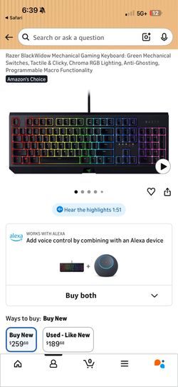 Razer black widow keyboard