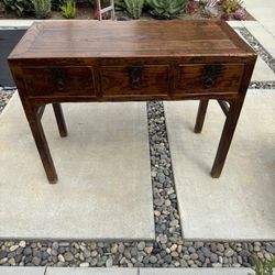 Vintage Balinese 3 Drawer Console