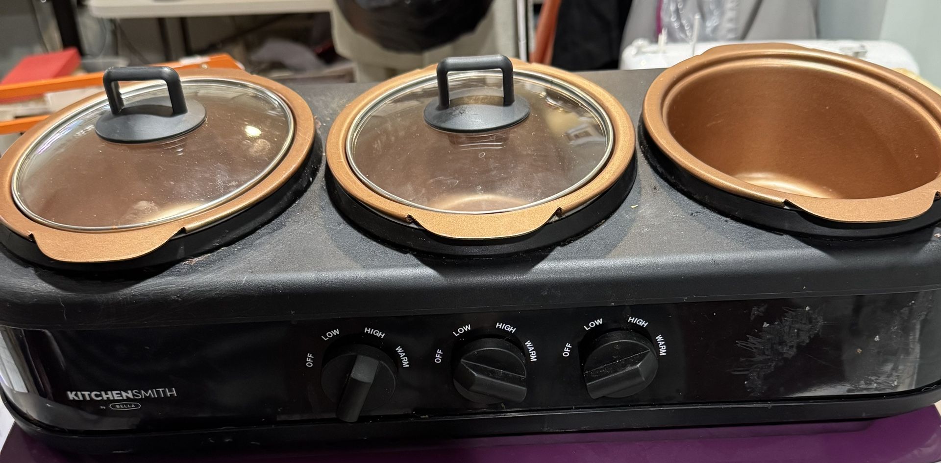 3-pot Mini Crock Pots/buffet Servers