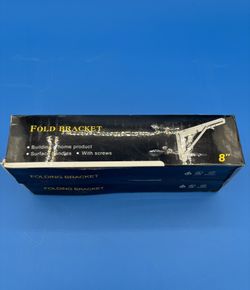 2PCS folding shelf brackets, heavy duty triangle shelf bracket for bench table 8”