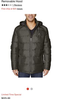 Nautica Puffer Jacket With Removable Hoodie
