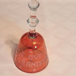 Dinner Bell Figurine Red Glass I Love You Grandma 😍