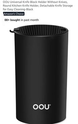 Universal Knife Block Holder Without Knives, Round Kitchen Knife Holder, Detachable Knife Storage for Easy Cleaning-Black