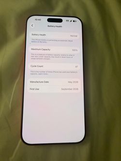 iphone 17 pro max 256gb unlocked(OEM) clean imei 🪫 health 100% 🪫 cycle count is 47 immaculate conditions no box or accessories phone only $1,000 cas