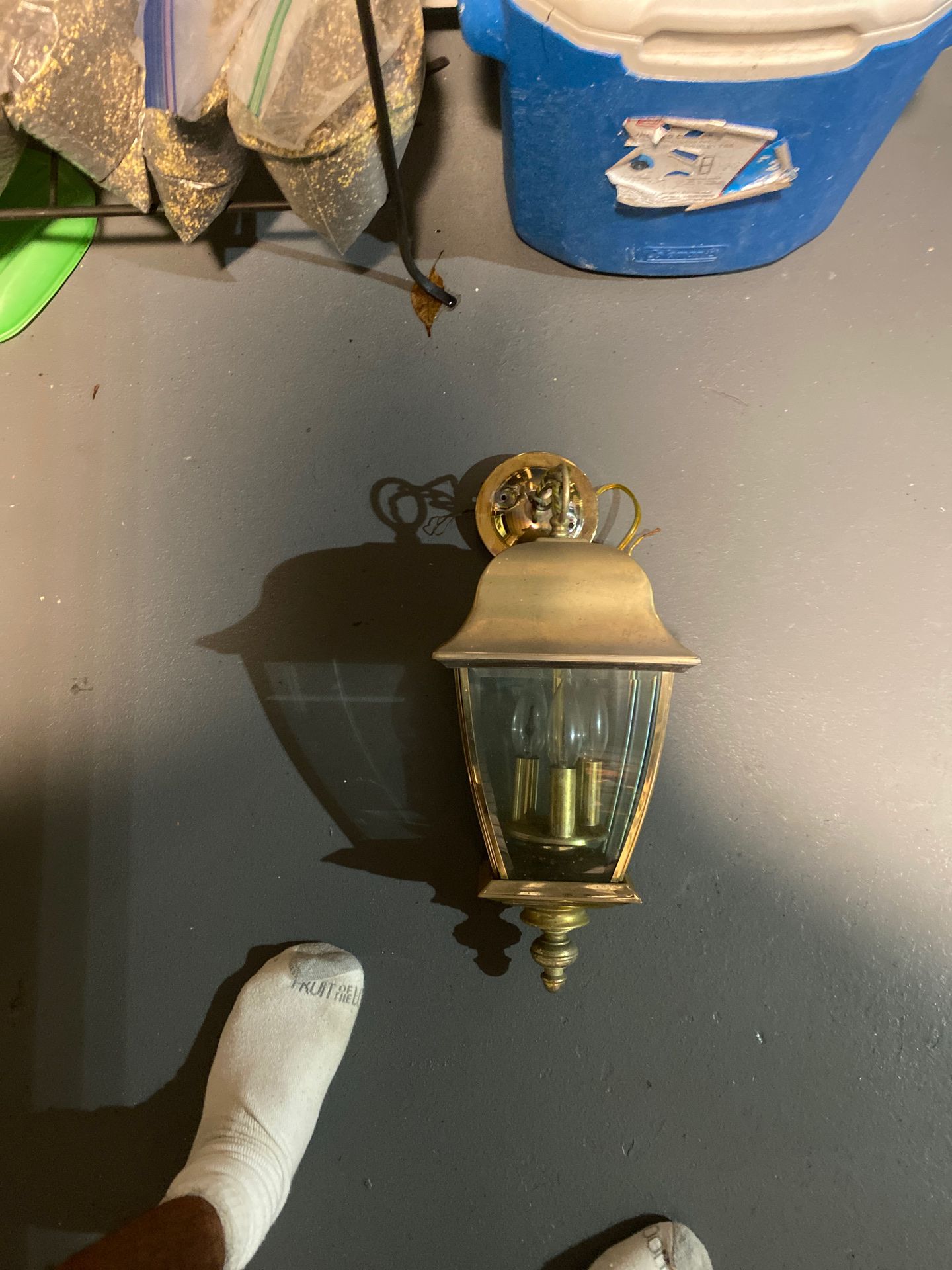 Solid Brass hanging light fixture works great and shines up great