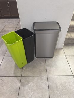 EKO Econova 30L+30L Dual Compartment Motion Sensor Trash Can, 16 Gallon Automatic Kitchen and Recycling Bin, Soft-Close Lid, Fingerprint-Resistant Sta