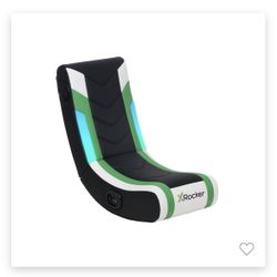 X Rocker Horizon RGB Lighting 2.0 Wired Floor Rocker Gaming Chair Green/Black/ White