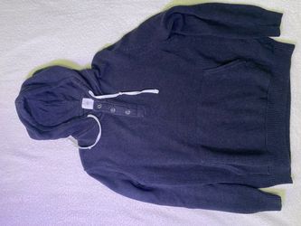 H&M Navy Knit Hooded Pullover Sweater