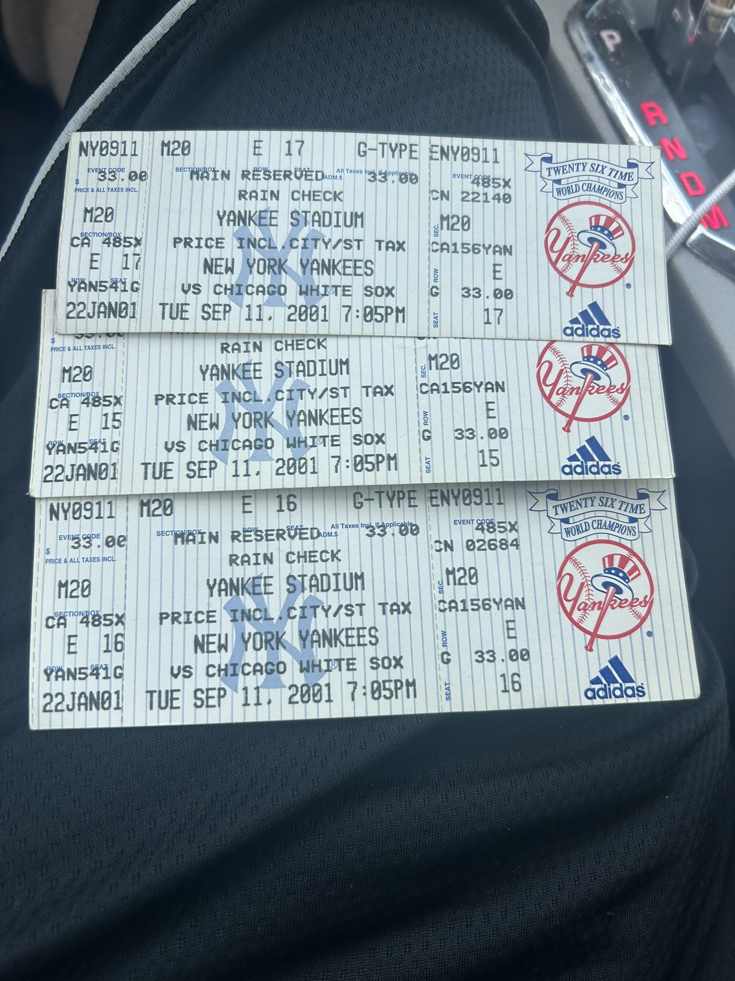 9/11/2001 Unused Yankees Vs. White Sox Ticket