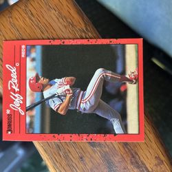 Error No Dot 1990 Donruss Baseball Card Jeef Reed 