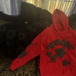 Medium Denim And Spyder Hoodie And Cough Shirt