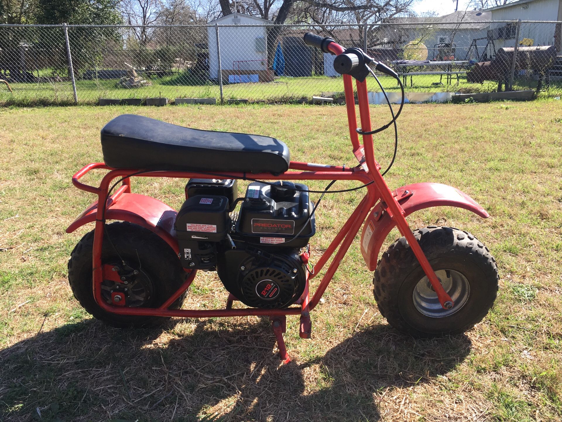 Minibike with a 212 runs fast