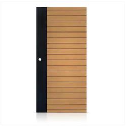 ❗️30 in. x 80 in. Universal/Reversible Walnut Steel Front Door Slab with Bore Hole❗️