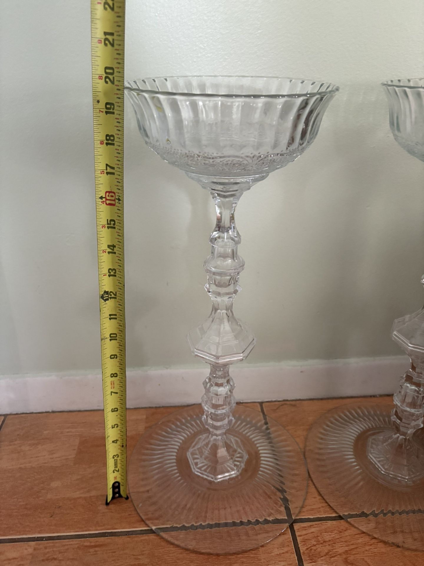 Elegant tall crystal vases