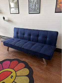 Blue futon couch