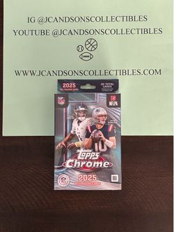 2025 Topps Chrome Football Hanger Box Sealed 20 Cards NFL