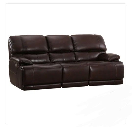 Aleena Leather Power Reclining Sofa with Power Headrest