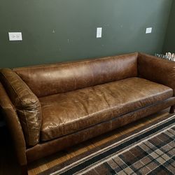 Chappell 83” Leather Couch - Like New