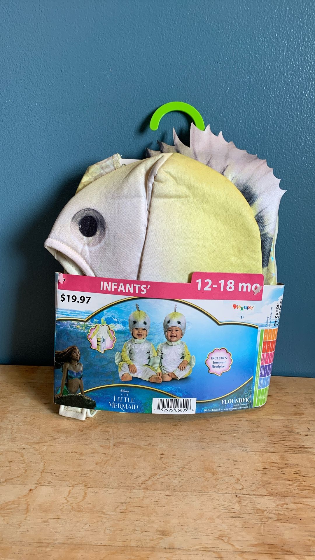 HALLOWEEN DISNEY THE LITTLE MERMAID FLOUNDER BABY INFANT SIZE 12-18 MONTHS COSTUME
