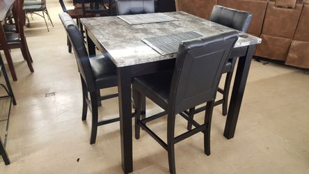 New marble Counter height dining table sets