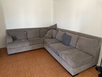 Gray Fabric Sectional Sofa