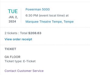 Powerman 5000 Tickets Tomorrow Night!