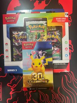 Pokémon TCG 30th Celebration Booster Bundle & First Partner Illustration Collection Series 3 Box