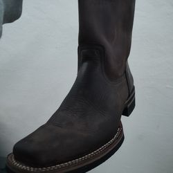 Real Leather Mens  Cow Boy Boots 
