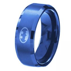 Batman ring blue stainless steel size 7 Or 14
