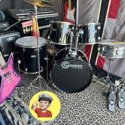 🔥 Black Adult Drum Set Complete 