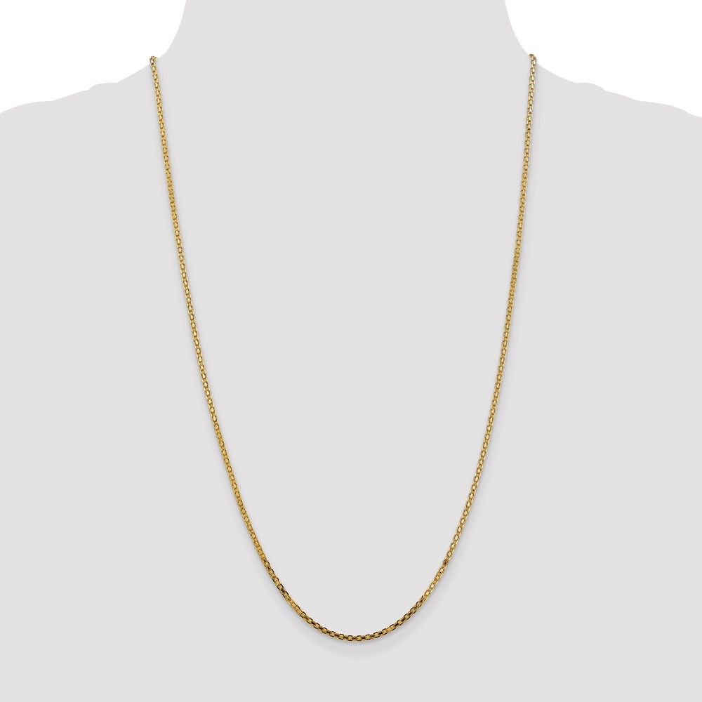 14K Yellow Gold 2mm Lightweight Handmade Flat Chain