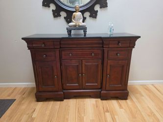 Solid wood  very sturdy marble top entryway table
