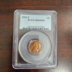 1931-S PCGS MS65RB 1C