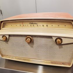 RARE Vintage mid-century Sears Silvertone Syntronic portable AM radio and phonograph Decor untested 