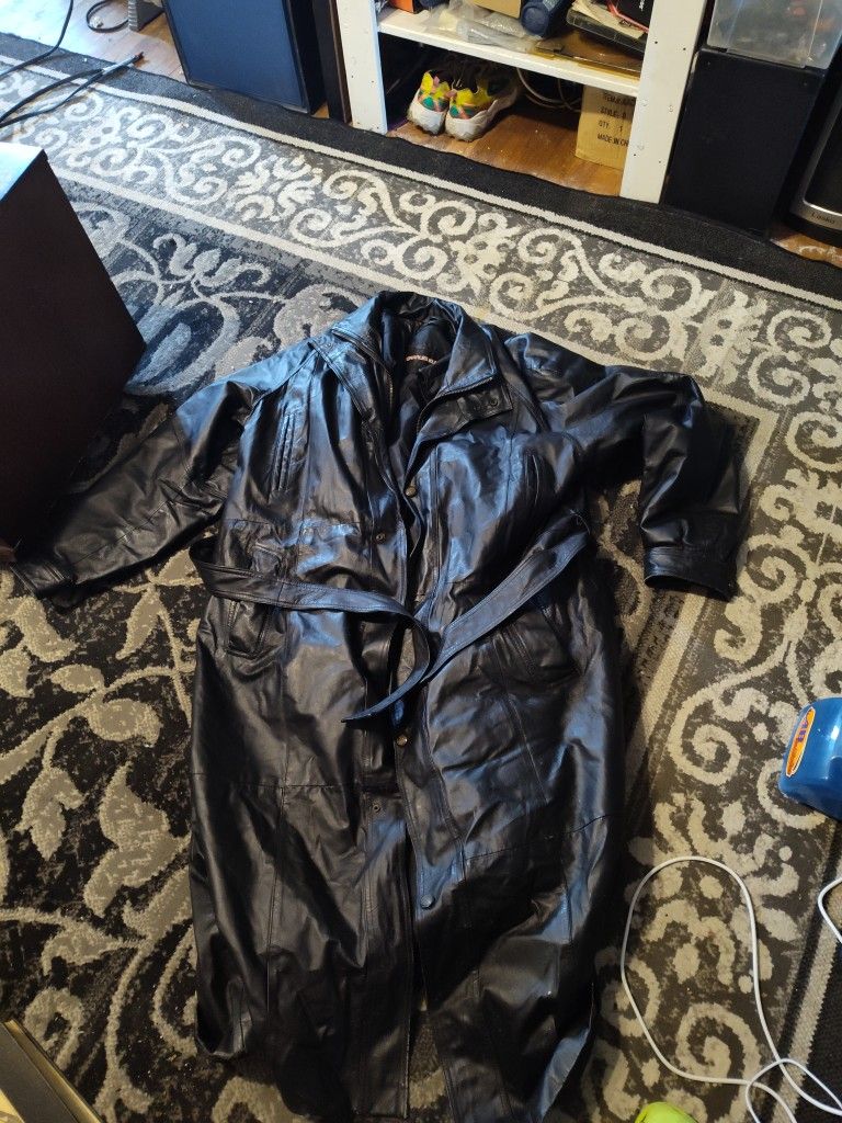 Full Length Leather Jacket.X Large.