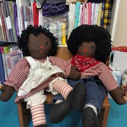 Black Raggedy Ann & Andy Dolls