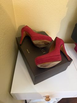 Gucci Red Suede Heels