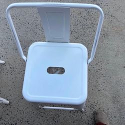 Set of 2 white metal bar stools-industrial look