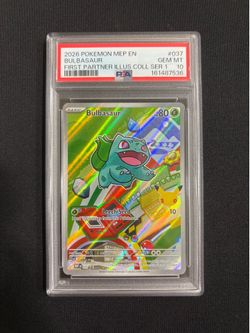 PSA 10 Bulbasaur 037 MEP First Partner Illustration Collection Series 1 Pokemon TCG Card