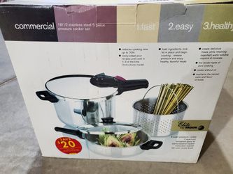 8qt pressure cooker with 4qt pot/Lid and Pasta basket