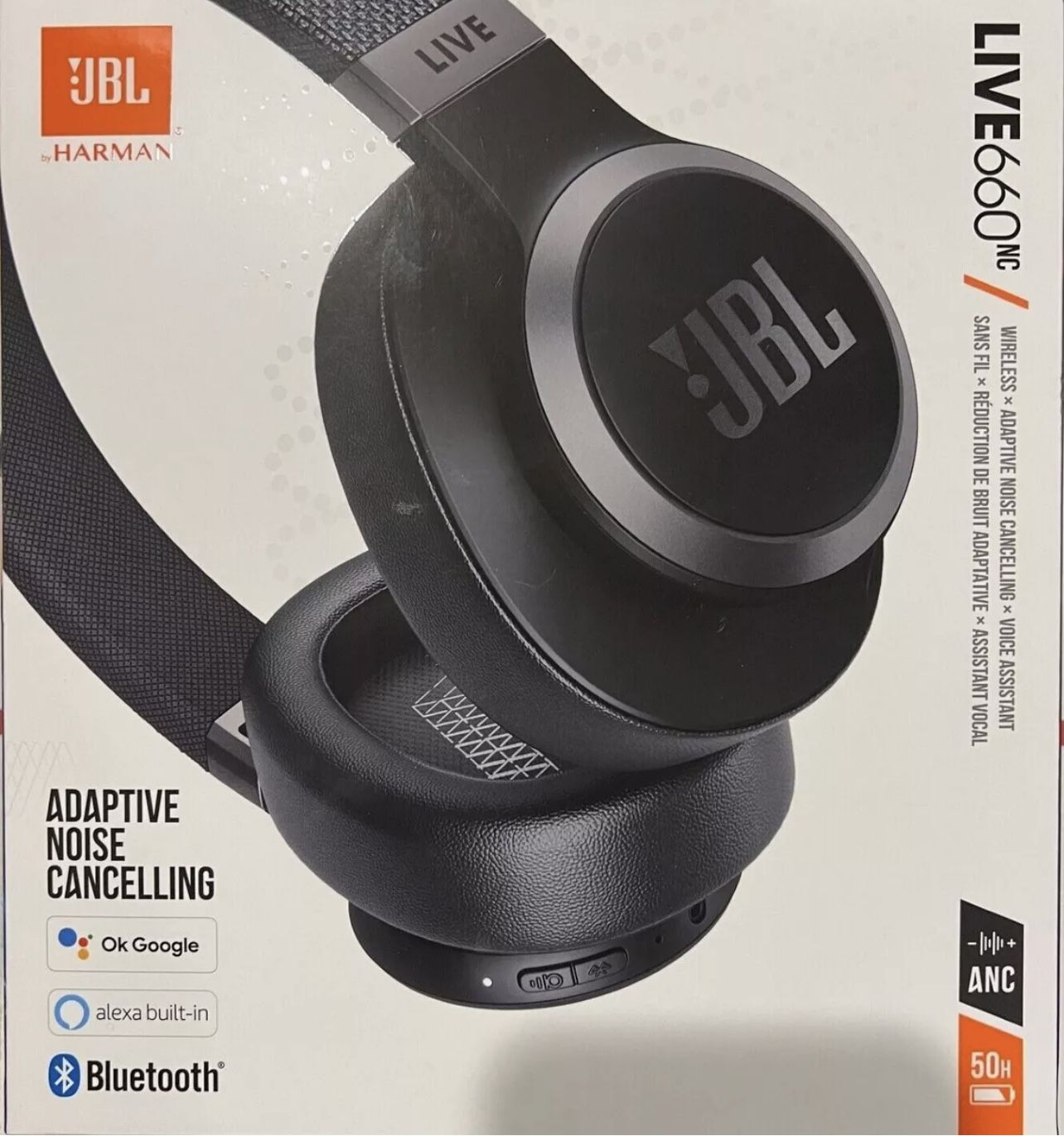 JBL Live 660NC Wireless Noise Cancelling Over-The-Ear Headphones - Black