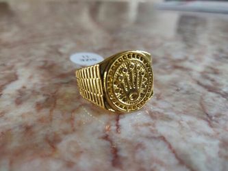 Crown gold plated mens Ring