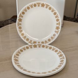 Set of 4 CORNING CORELLE Butterfly Gold Dinner Plates 10 1/4” USA Yellow Flowers