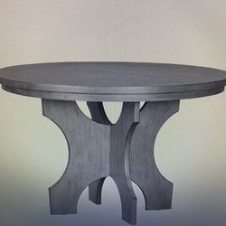 Brand New 44” Round Gray Wood Dining Table