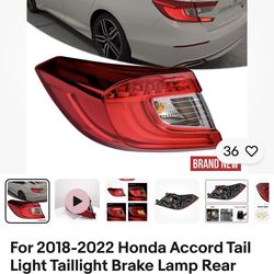 2018-2022 Honda Accord Tail Light Taillight Brake Lamp Rear Left Driver Side