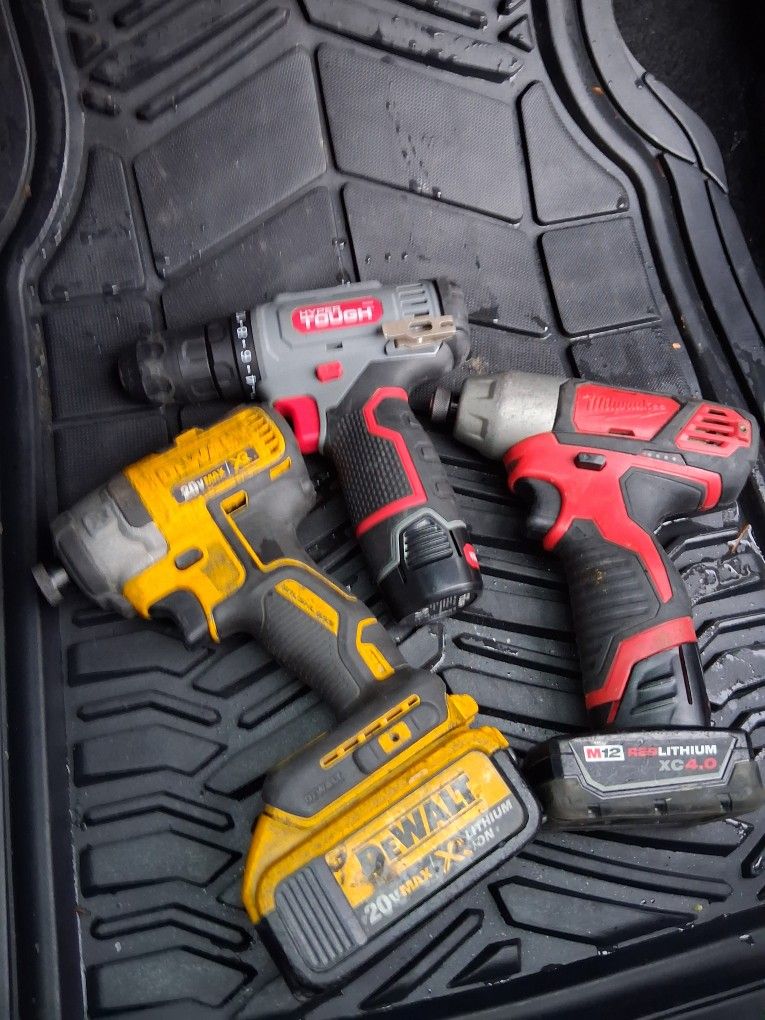 DeWalt, Hyper Tough, Milwaukee 1/4 Inch Impact Driver Set