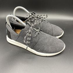 Toms Women’s Del Rey Sneaker Shoes Size 7 Gray Static Lace Up EXCELLENT COND!
